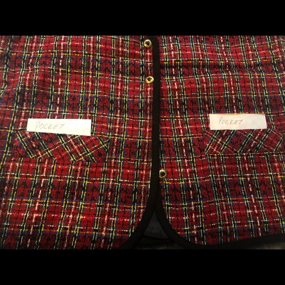 Elegant Red Multi Colours Front Buttons Pocket Business Vest - New - Picture 7 of 9